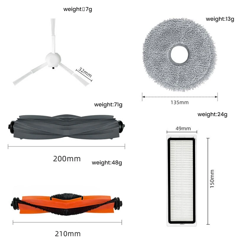 ل Dreame L10S Ultra / S10 Pro Vac لشاومي Mijia Omni 1S B101CN روبوت X10 + أجزاء مكنسة الروبوت الجانب الرئيسي فرشاة تصفية ممسحة