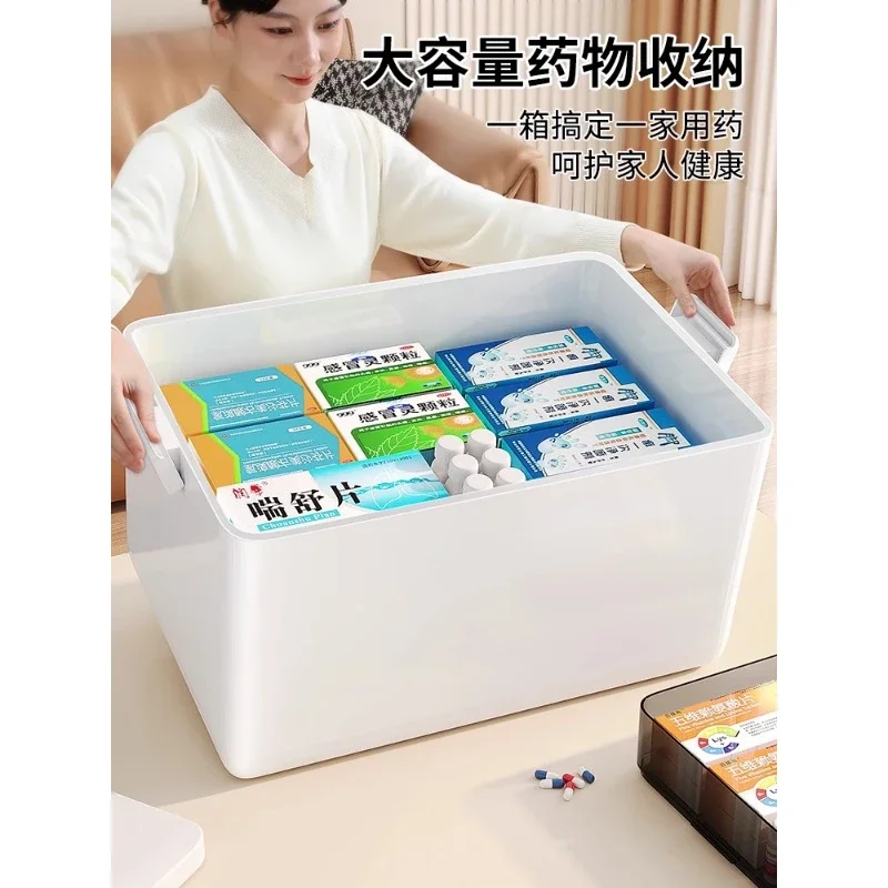 Hand medicine box Family multi-layer large-capacity first aid storage box Medical large box