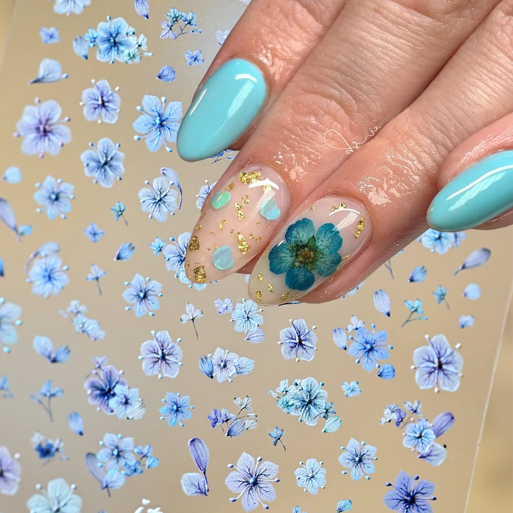 Nail Art Yellow - 1pcs Realistic Dried Flower Nail Art