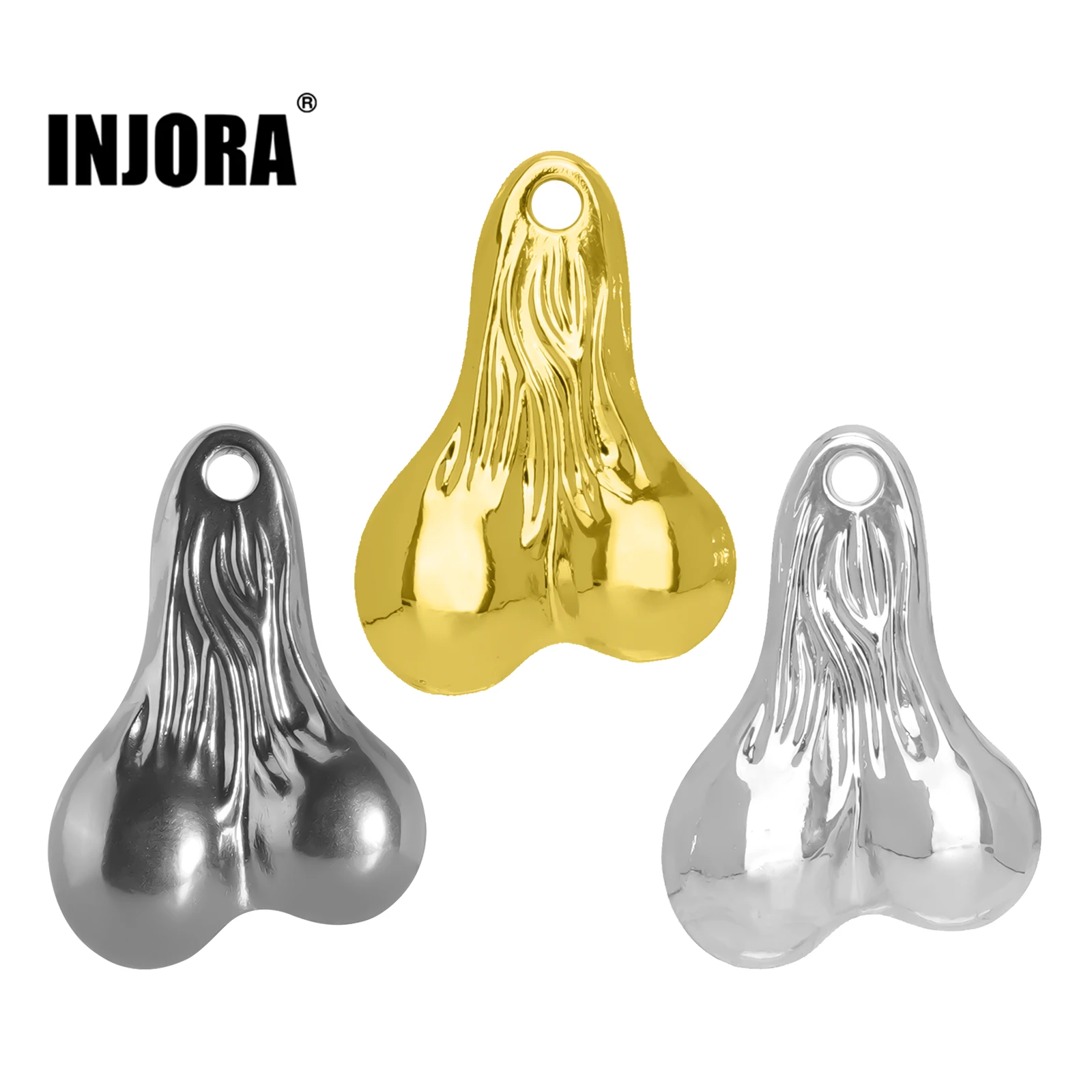 INJORA Metal Dangler Balls Truck Nuts Scale Accessory Toy for 1/24 1/18 RC Crawler Car Axial SCX24 AX24 TRX4M FCX24