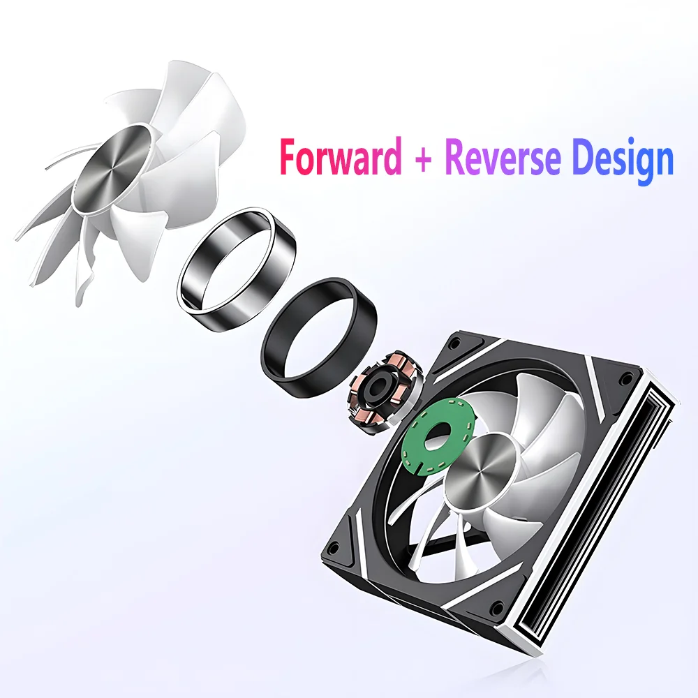 Prism 8Pro Computer Case Fan 4PIN PWM 120MM Infinite Prism 3PIN ARGB Dual Mirror Surface with Temperature Control Cooling Fan