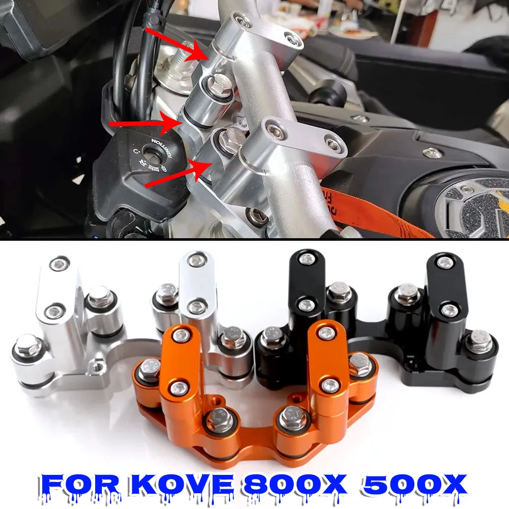 For Colove KOVE 800 X 500 X 800X 500X Accessories Handlebar Riser Clamp Mount Base Heightening Handle Bar Damping Stabilizer