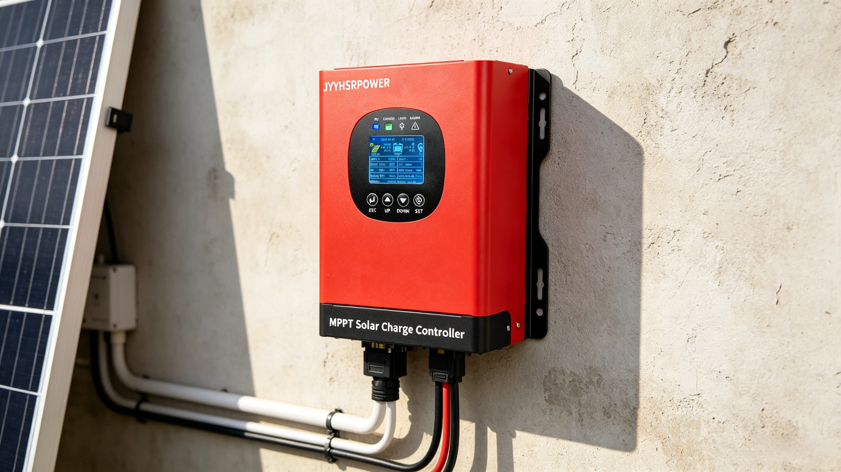 MPPT PV Charging Controller, Support Multiple Battery Types, Color Screen Real-time Data View for Home and Vehicle Off-grid Solar Energy System