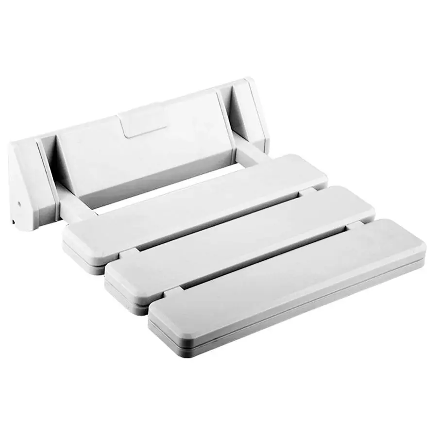 

Shower Seat Bathroom DropLeaf Wall Stool White