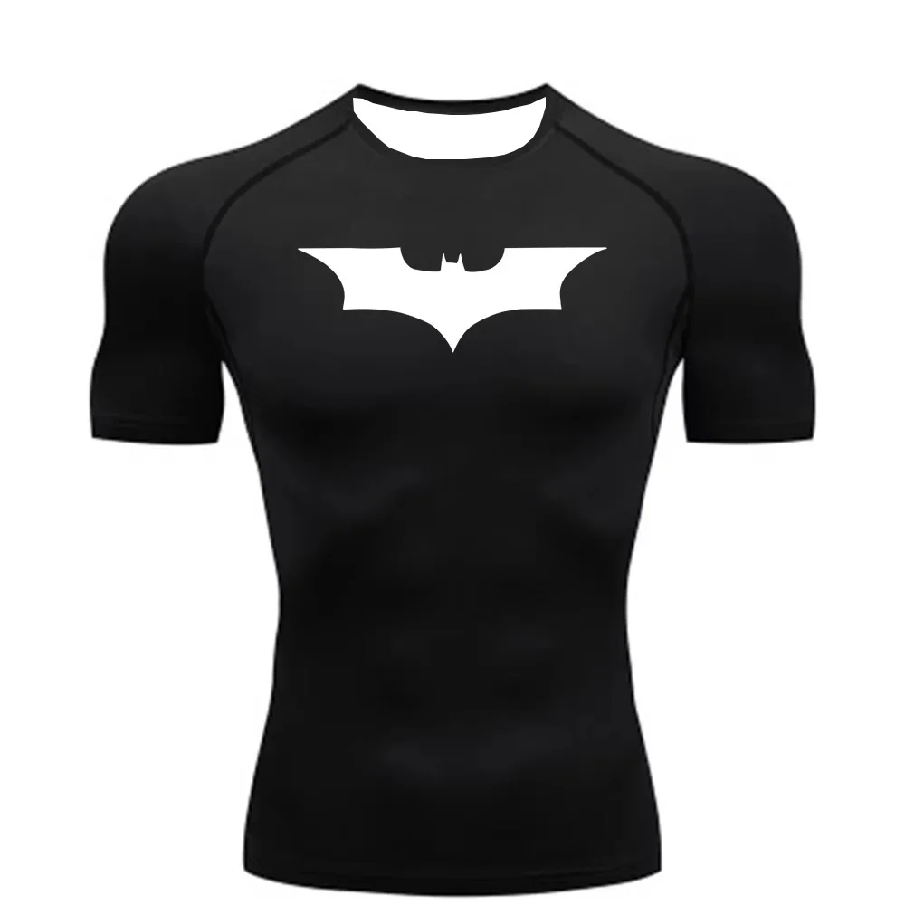 

Sports Fitness Men T Shirt Bat Printed Running Breathable Tops Gym Jogging Short Sleeve Men Clothing Casual Fashion T Shirt Tees