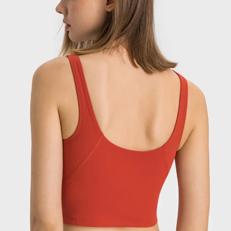 Solid Color Women Sports Bras Gathered Without Steel Ring Running Vest Fitness Front Zipper Sexy Shockproof Underwear