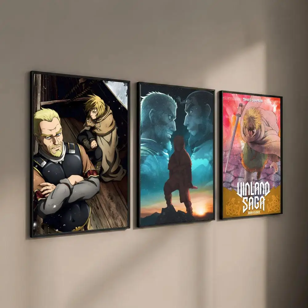 Anime V-Vinland Saga Poster Waterproof Sticky Wall Art Print For Bedroom Living Room Hallway Bar Home Decor