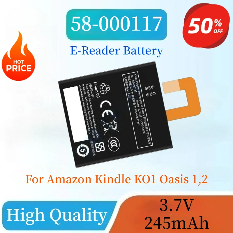 High Quality Brand New 3.7V 245mAh 58-000117 Replacement E-Reader Battery For Amazon Kindle KO1 Oasis 1,2