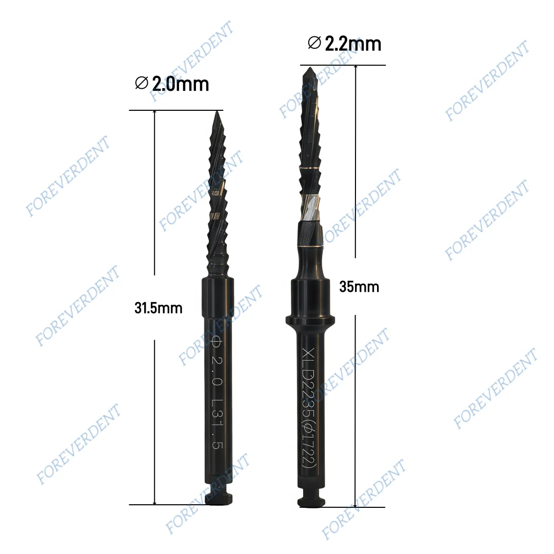 Dental Cross Cutter Bone Side Cut Drill Implant Graft Bit Dentist Clinic Lab Black φ2.0mm/φ2.2mm