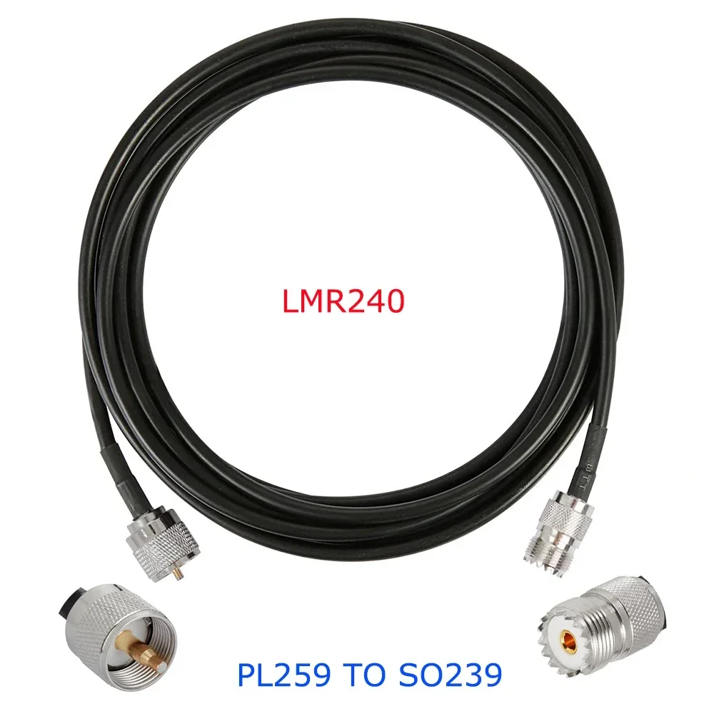 

5pcs UHF PL259 Cable LMR240 PL259 SO239 Male to SMA Female Extension Cable Low Loss CB Coax Cable