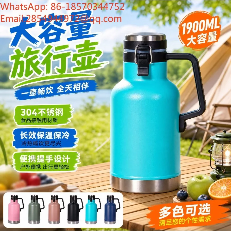 304 Insulated Large-capacity Outdoor Portable Water Bottle, Designed Specifically for Sports, Fitness, and Camping