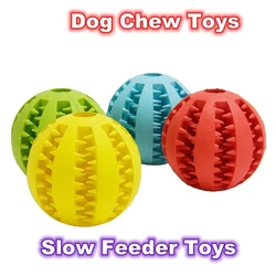 Dog Chew Toys Rubber Teeth Cleaning Ball Pet Puppy Funny Watermelon Toy Food Dispenser Put In Snacks Interact with Owner