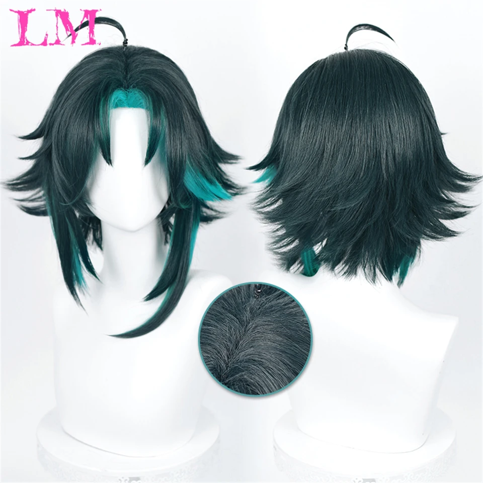 LM Green Synthetic Wig Short Curly Green Wig for Women New Movie Characters Halloween Cosplay Wigs