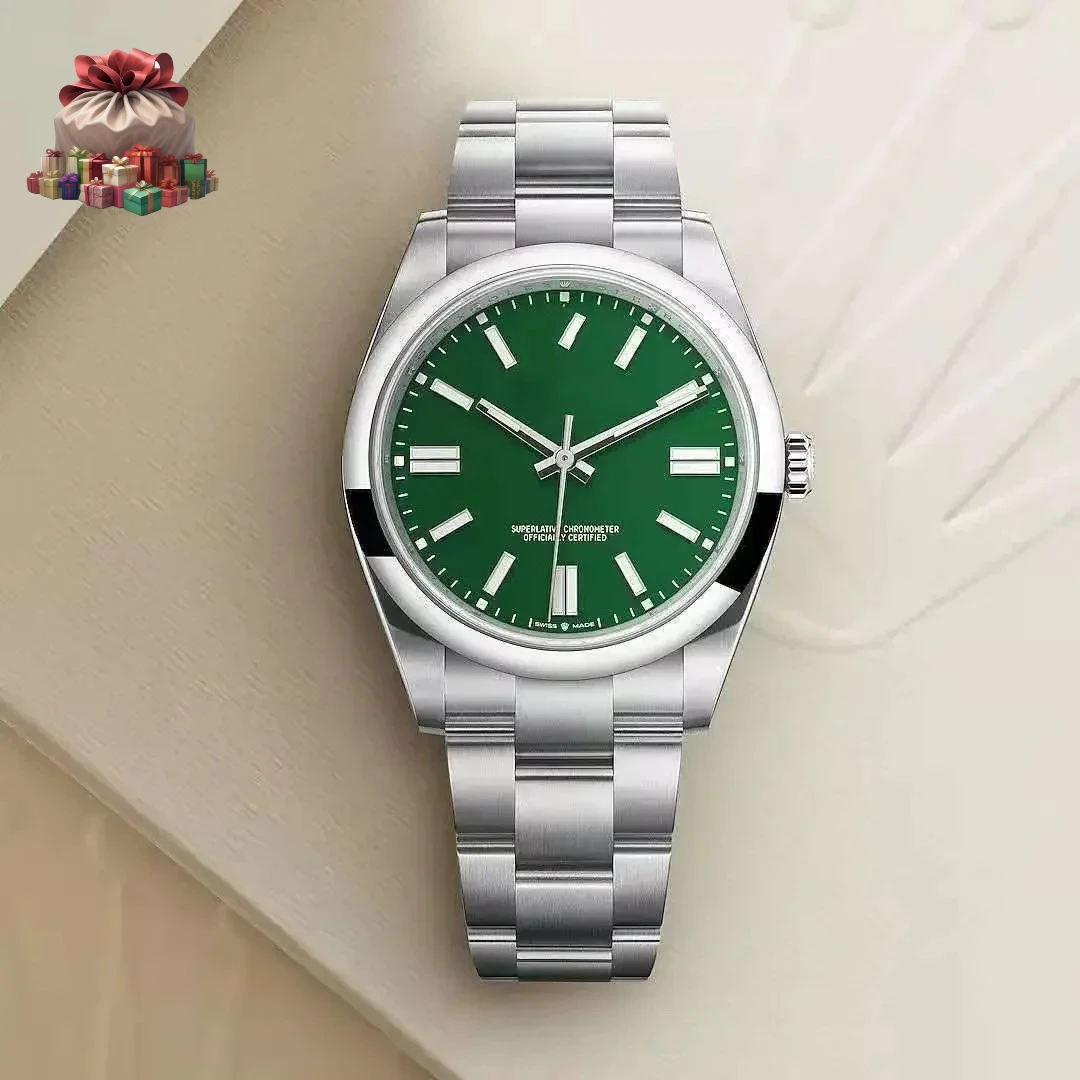 // ​ 2025年ニュージャパンNH35自動巻き腕時計、36MM/39MMサファイアクリスタル、100M防水夜光、無刻印文字盤オイスタースタイルブレスレット