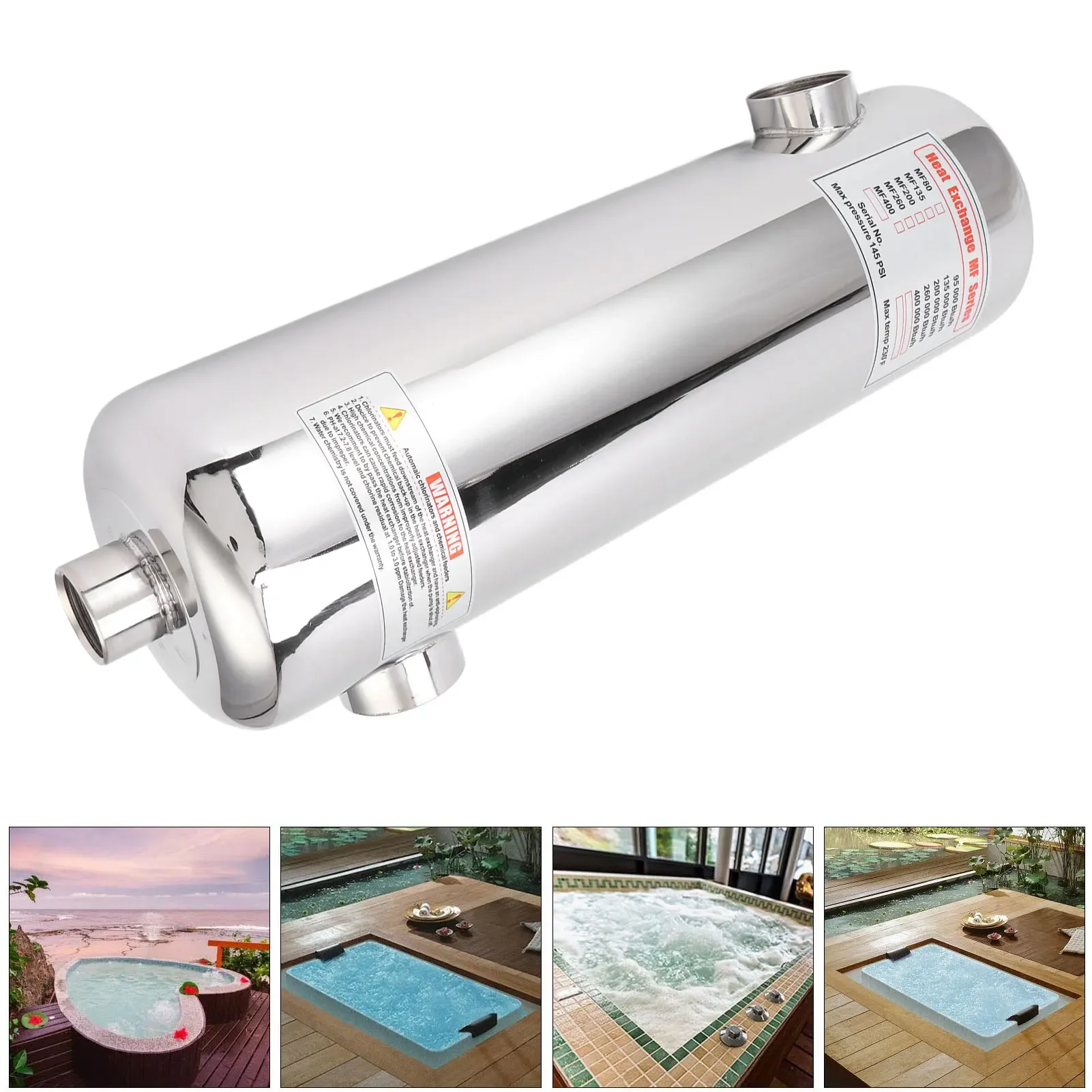 

60KW Swimming Pool Heat Exchanger SPA Thermostat Heater Pool Circulating Heating Equipment Pool Heat Exchange Equipment Chainsaw