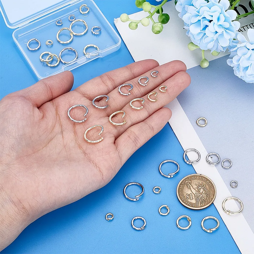 40pcs 14K Gold Plated Locking Jump Rings Set