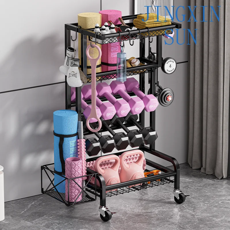 Fitness Equipment Storage Rack Dumbbell Shelf Foam Axis Yoga Mat Storage Basket