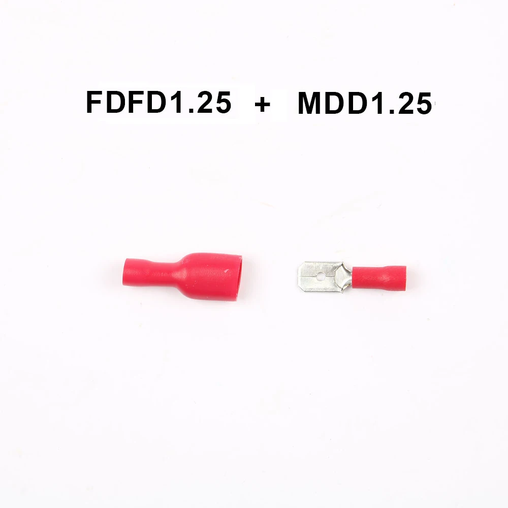 16-10AWG MDD FDFD Female male Insulated Spade joint 100PCS Crimp Connector Terminal Male/Female Kit 100PCS 50pair FDFD+MDD