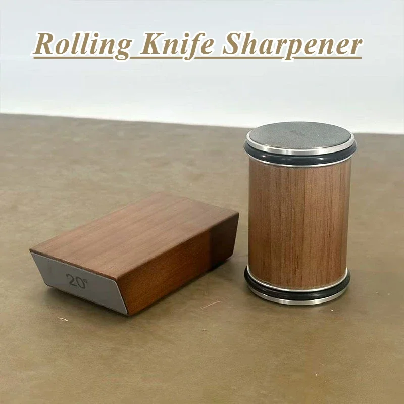 Aiguiseur de couteaux à rouleau, support magnétique pour couteaux, kit de pierre à aiguiser en diamant avec rouleau à angle de 15 et 20 degrés, accessoire de cuisine
