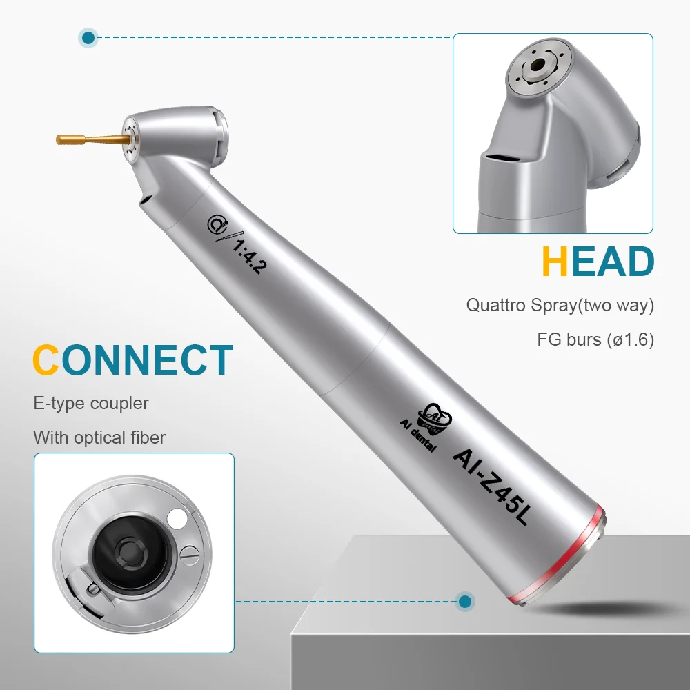Z45L rękojeści stomatologicznej 1:4.2 zwiększyć szybkobieżne optyczne kątnica elektryczna rękojeść do mikrosilnika typu E