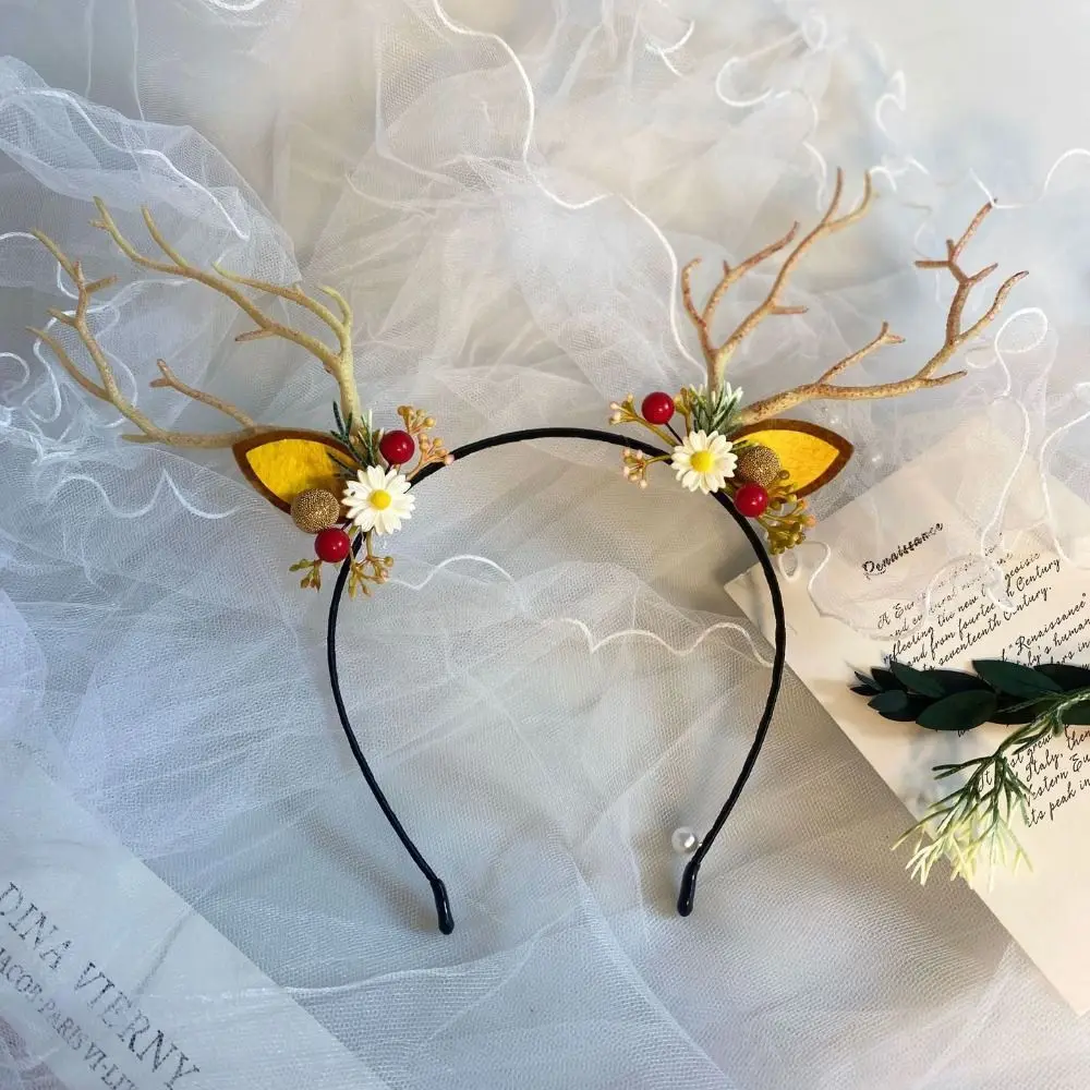 LED light Deer Horn Photography Decoration Elk Christmas Antler Headbands Korean Style Hairbands Women Luminous Hair Hoops