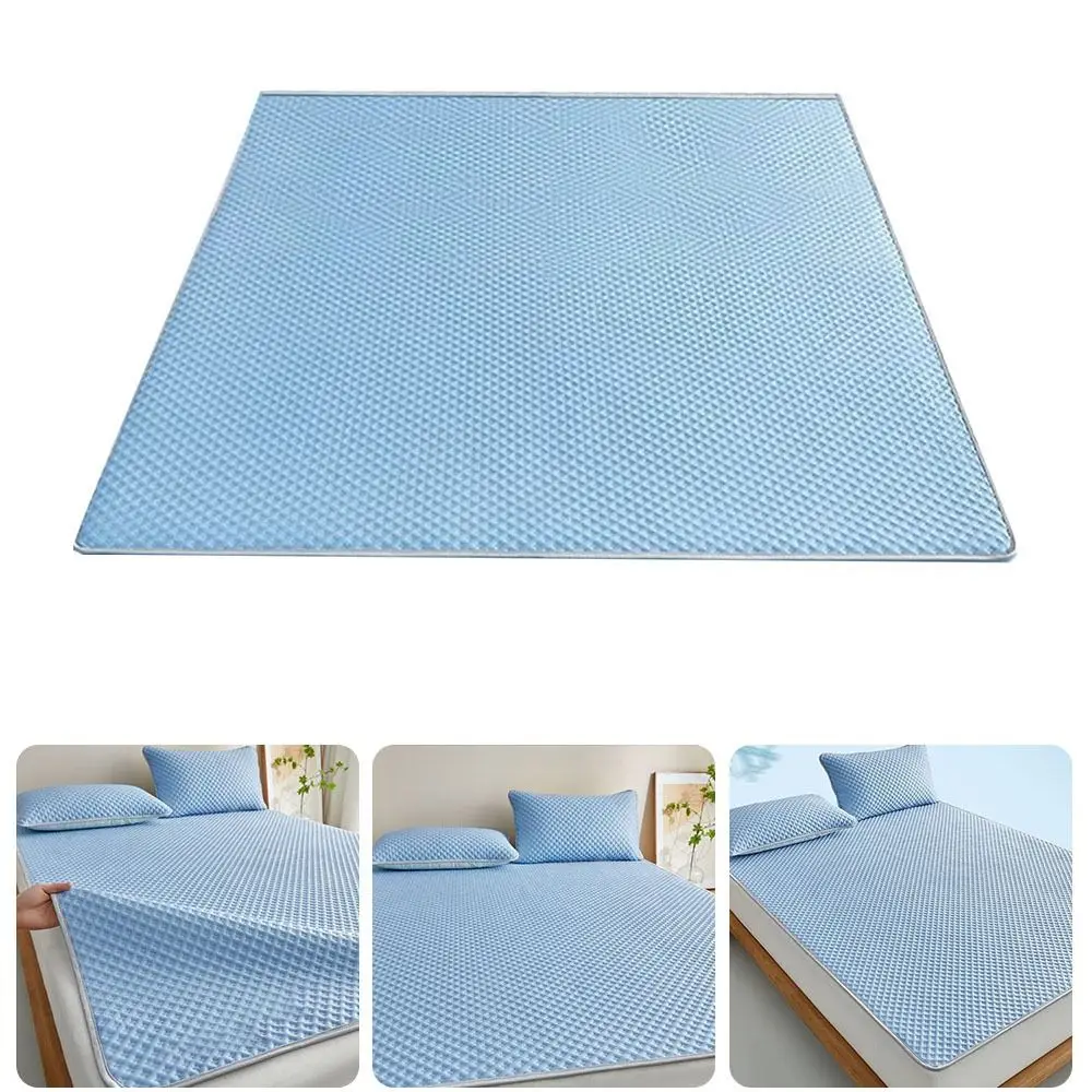 

Breathable Cooling Mattress Comfortable Skin-friendly Ice Silk Bed Mat Pad Washable Lightweight Summer Sleeping Mat Household