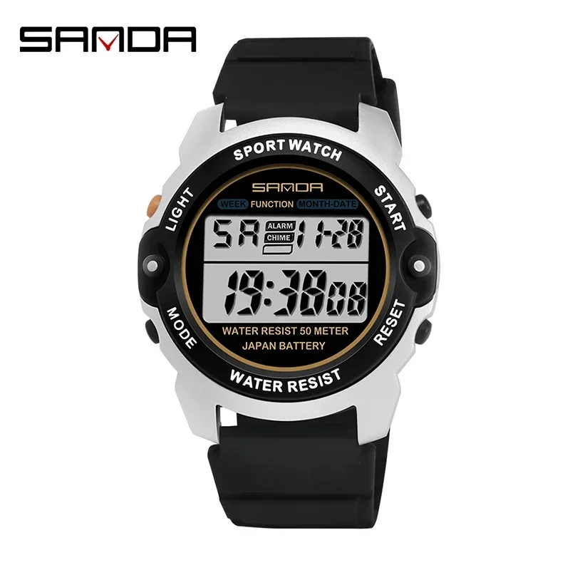 SANDA 6003 LED Digital Watch Female Wristwatches For Women Clock Relogio Feminino Sports Women Watches Fashion Casual Waterproof