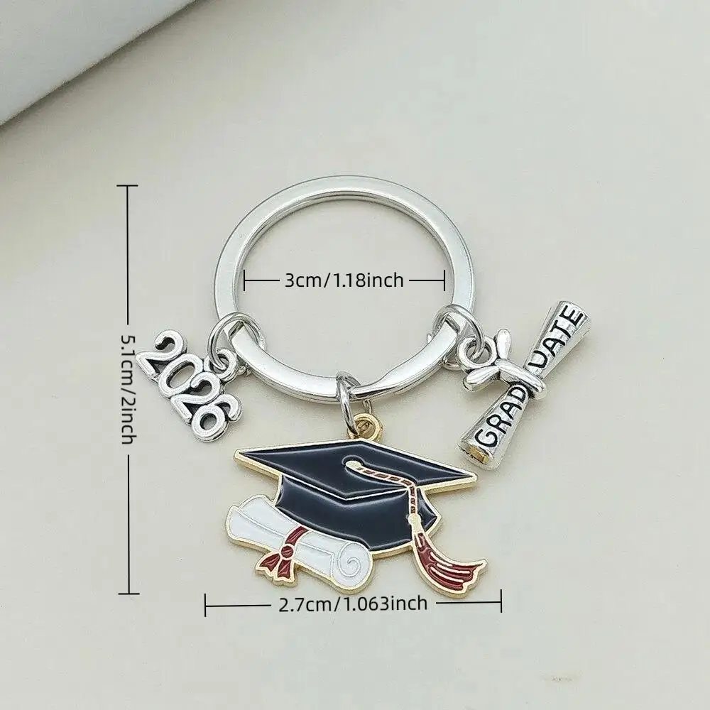 2026 graduation key ring set, with a hat and credentials, graduation season gift key ring pendant, suitable for hanging bag