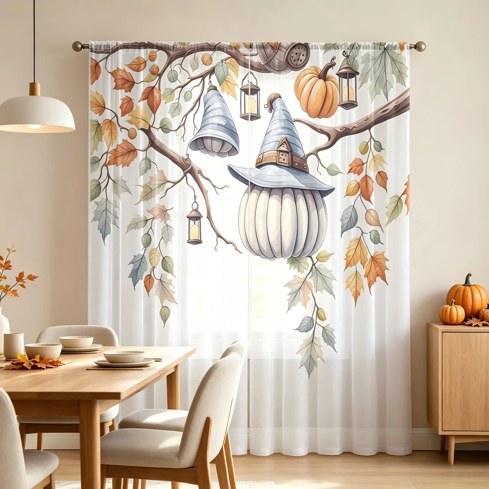 Curtain Sheer Voile - Lot de 2 rideaux transparents à