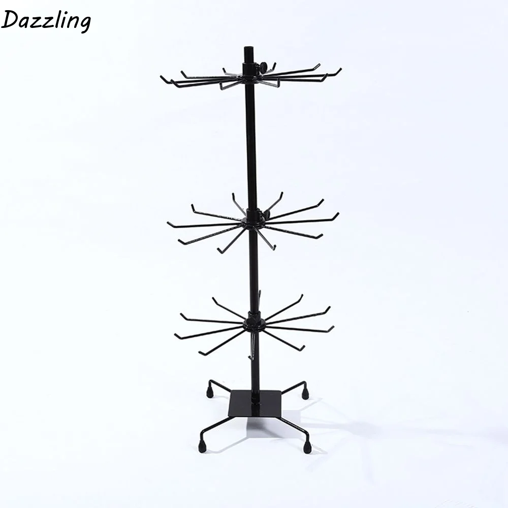 

Shelf Organizer Creative Girls 30 Hooks 3-Tier Rotating Display Stand Jewelry Storage Rack Home Decoration Jewelry Organizer