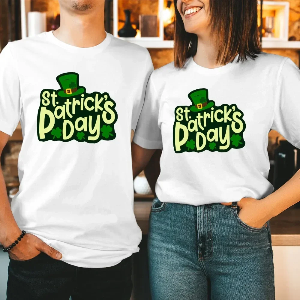 Irish Celebration T-shirt St Patricks Day Shamrocks Hat Man Woman Shirt Happy Saint Patrick's Gift Fashion Short Sleeve Tee Tops