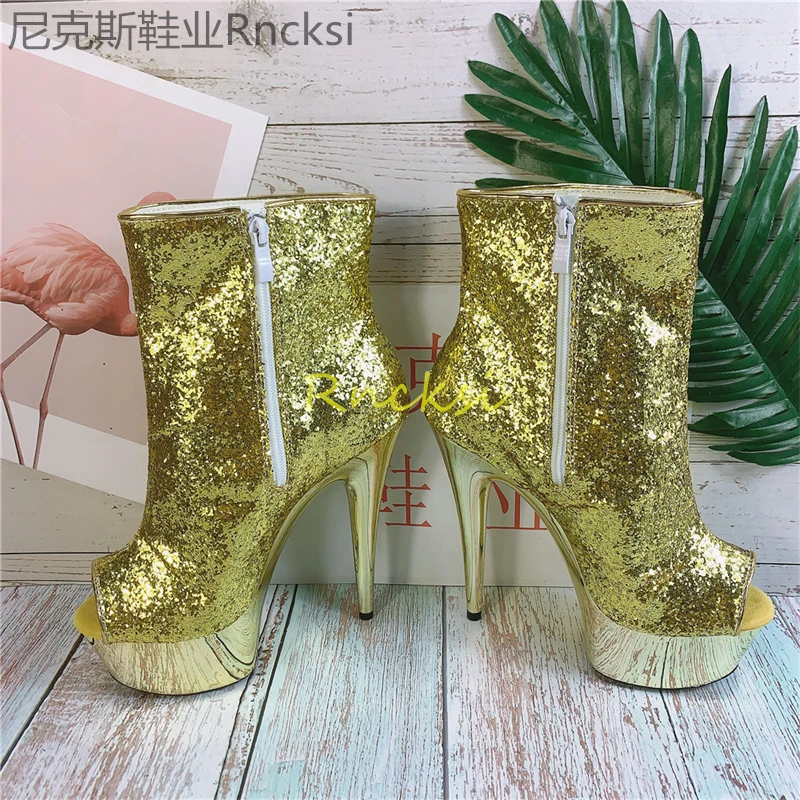 15cm ultra high heel sexy fish mouth after the lace-up low boots cute Korean version hipster lace-up low boots female