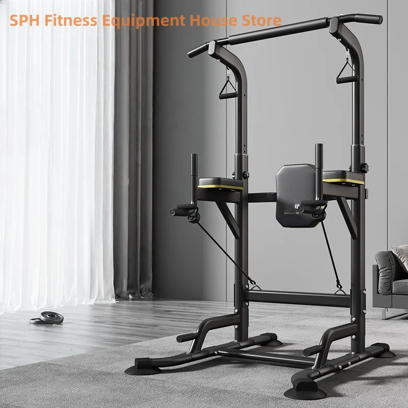 Gym Fitness Multifunction Pull-Ups Rack Horizontal Bar Weight Muscle Training Body Building Chin-up Equipment Drawstring Handle