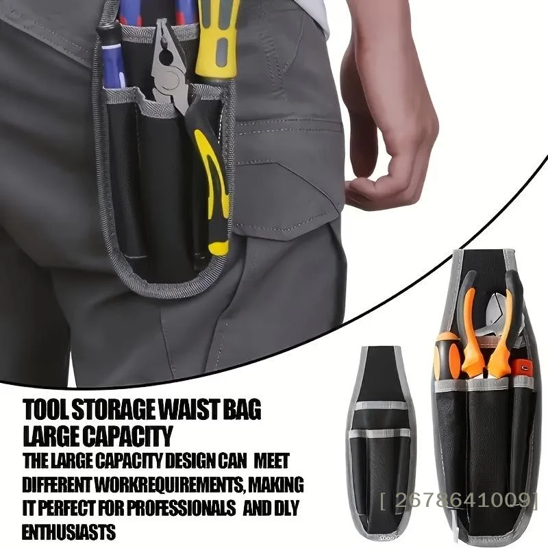⚑Wear-resistant Tool Waist Bag Oxford Cloth Multilayer Storage Tool Belt Hanging Bag Thickened Electrician Tool Bag