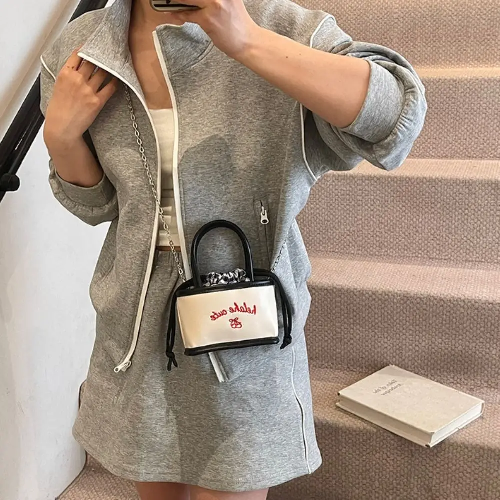 

Sweet Korean Style Drawstring Bucket Bag Plaid PU Leather PU Crossbody Bag Niche Design Tote Bag Children Shoulder Bag Outdoor