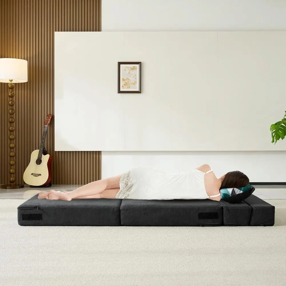 سرير أريكة فردي من إسفنج الذاكرة، كرسي نوم قابل للتحويل، أريكة فوتون لغرفة المعيشة، المكتب المنزلي، سرير الضيوف، والألعاب باللون الداكن #2