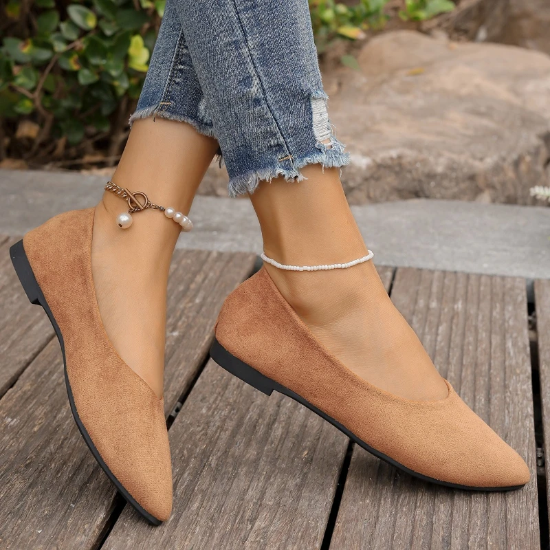 2026 Spring and Autumn New Pointed Comfortable Casual Flat Shoes Fashionable and Sexy Large Shallow Mouth Single Shoes for Women