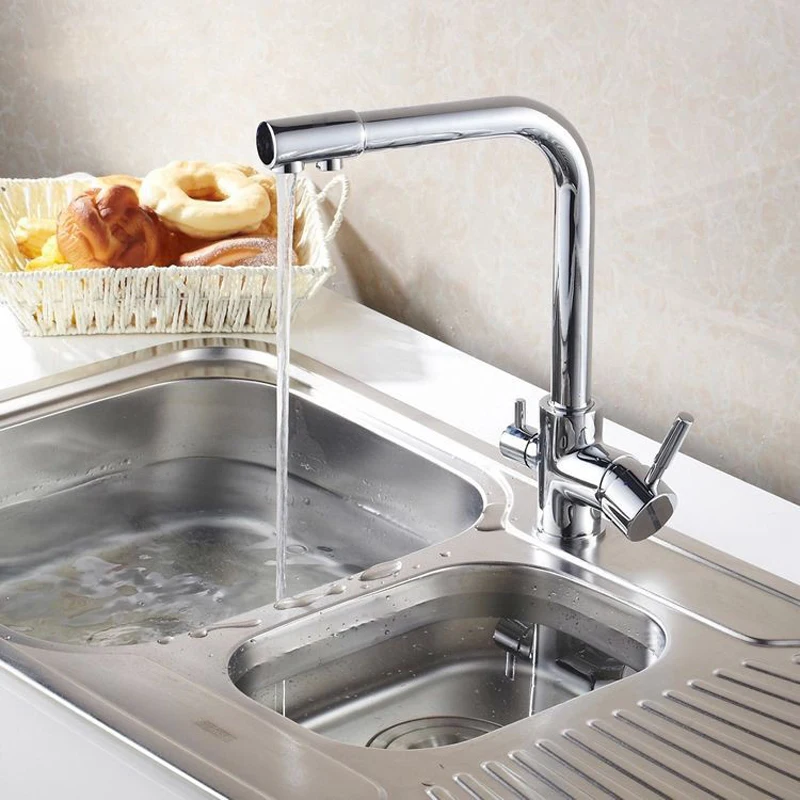 Chrome/Antique style Kitchen Faucet 2 Way Gourmet Sink Black Mixer Drinking Water Purification Cold Hot Bide Tap Filter