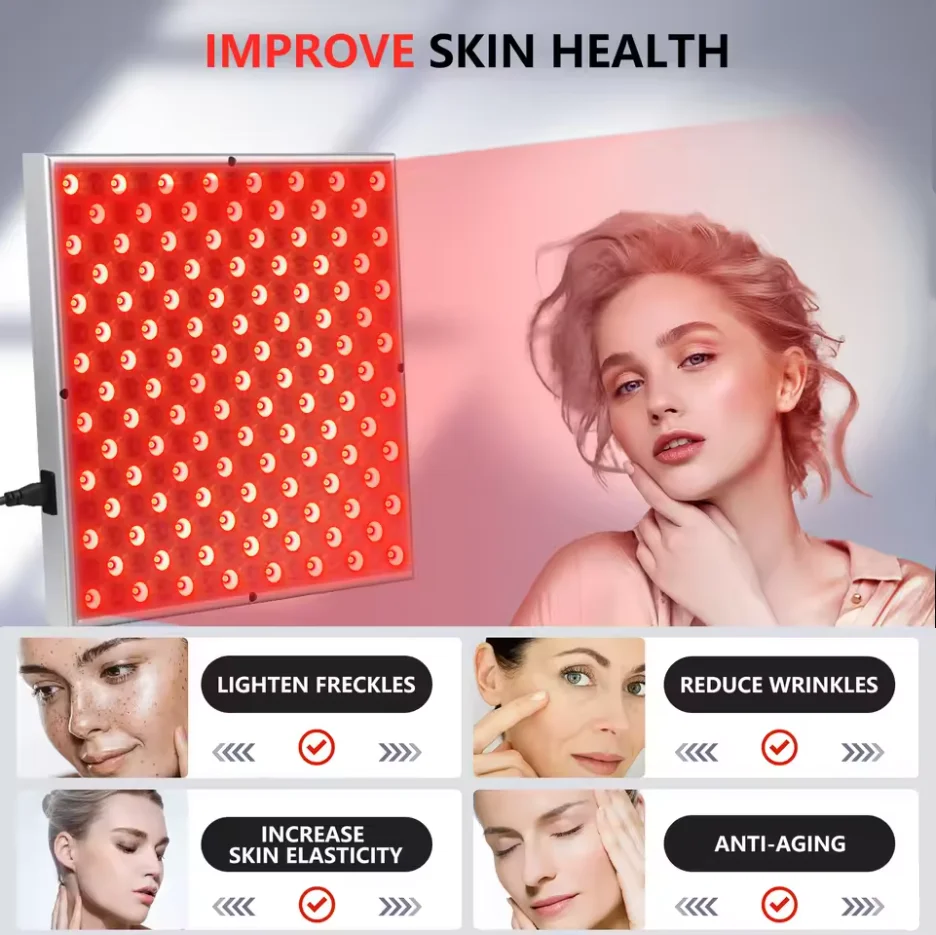 

225beads LED Red Light Therapy Panel Lamp Light Body Pain Relief Physical Therapy Facial Anti Aging Skin Care Beauty Tools