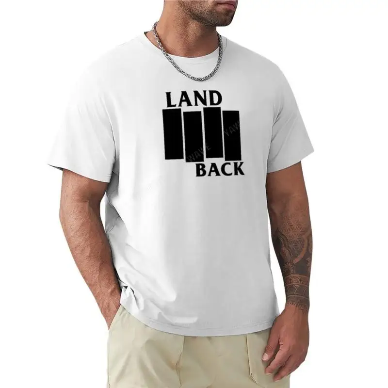 

man black tshirts summer t-shirt Land Back T-Shirt Short sleeve vintage t shirt summer top oversized t shirts for men