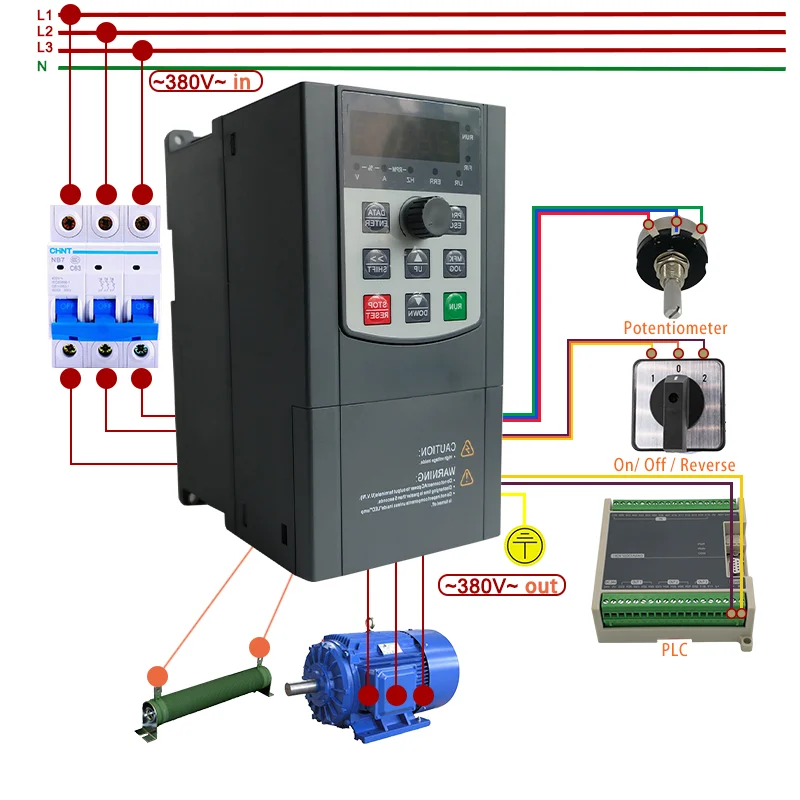 Imagem -02 - Conversor de Frequência Variável para Velocidade do Motor Qualidade do Inversor Pequeno Controle de Vetores Vfd Econômico 7.5kw 380v Phase 10hp