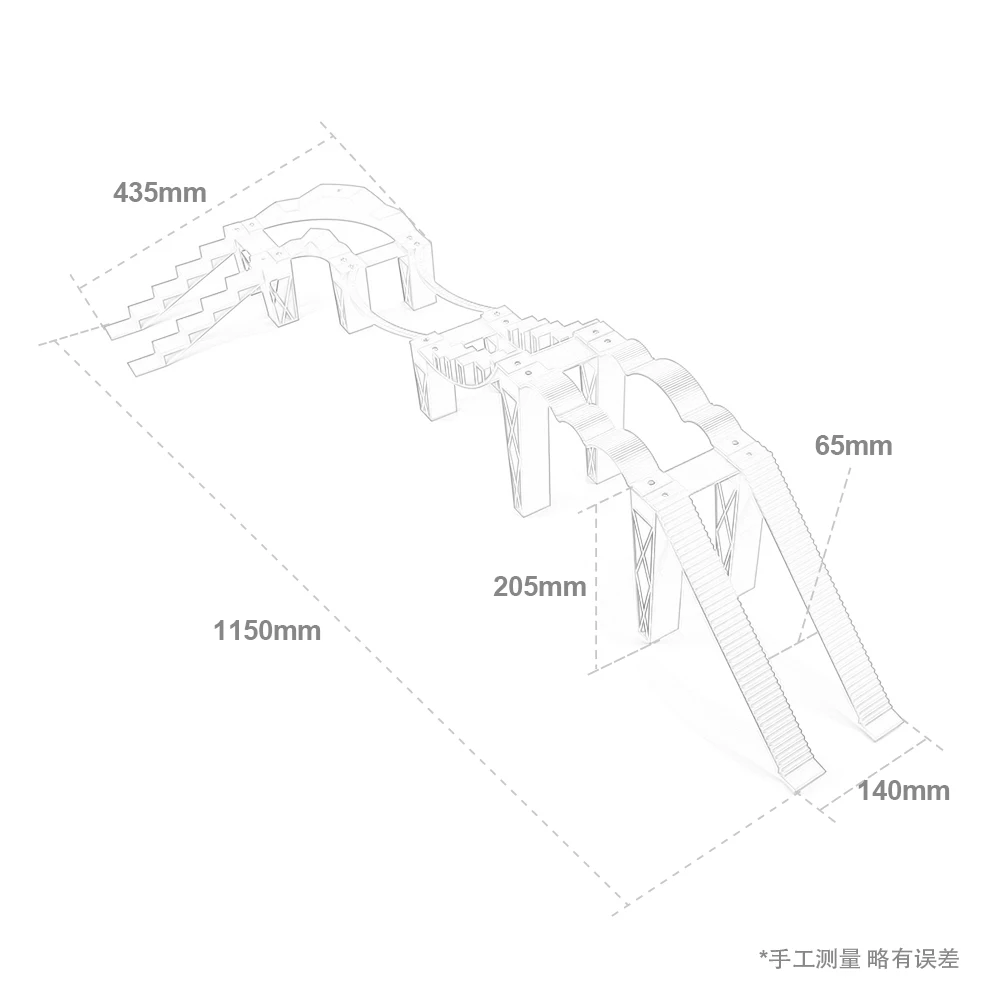 Combo de puente de obstáculos de escalada de simulación PYFORE para accesorios de oruga de coche modelo 1/24 1/18 RC