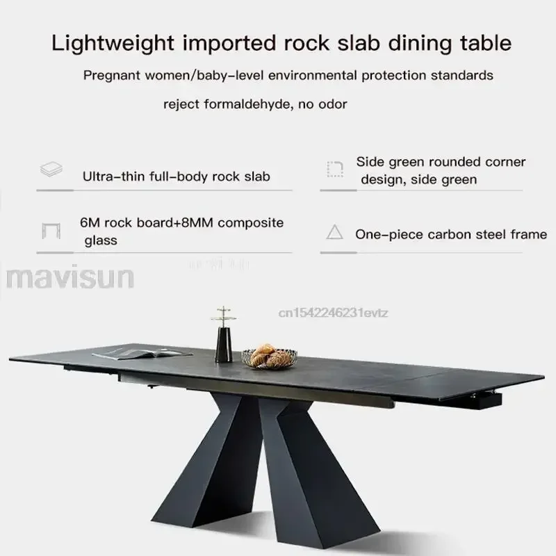 Multifunctional Large Dining Table Home Family Concise Kitchen Furniture Italian Marble Top Folding Table For Villa Furniture