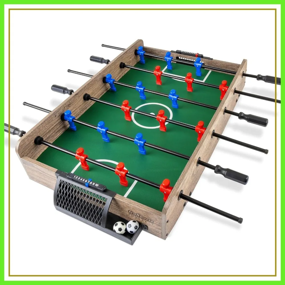 

32 Inch Tabletop Foosball Game Set - Oak or Black Finish for Home Game Room