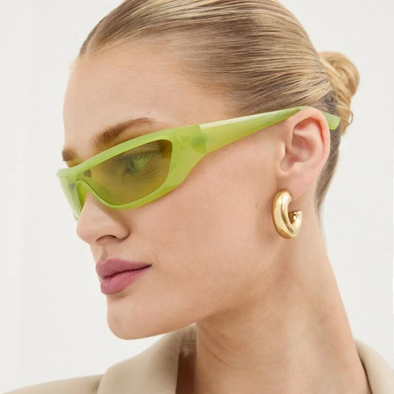 جديد Y2K الرياضة فاسق النظارات الشمسية النساء مصمم مربع حملق الرجال الفاخرة العلامة التجارية نظارات شمسية مرآة ملونة نظارات حديثة الطراز