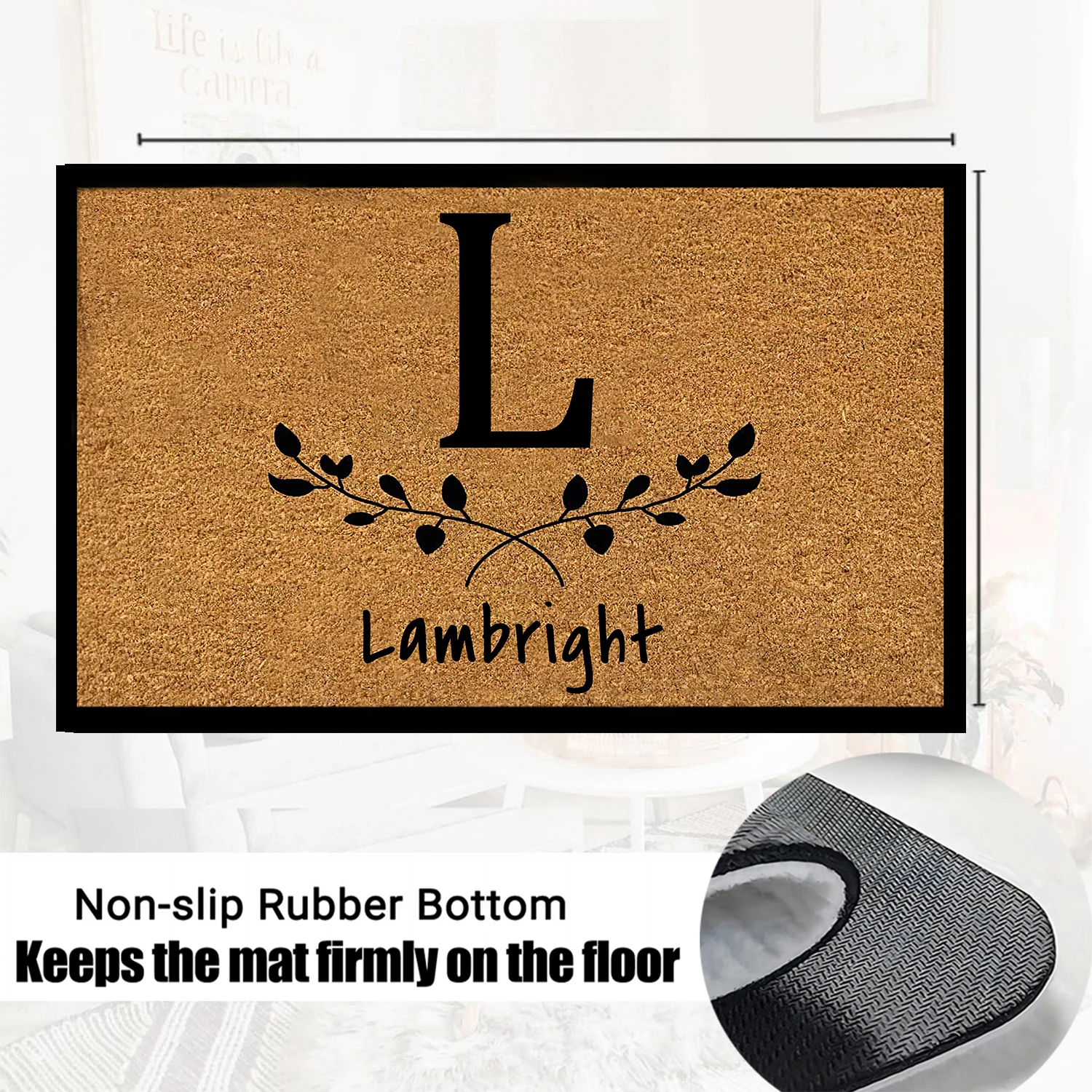Paillasson Personnalisé,Tapis Personnalisé,Zerbino Personalizzato,Non-Slip Rubber Floor Mat,Custom Doormat Personalized Name
