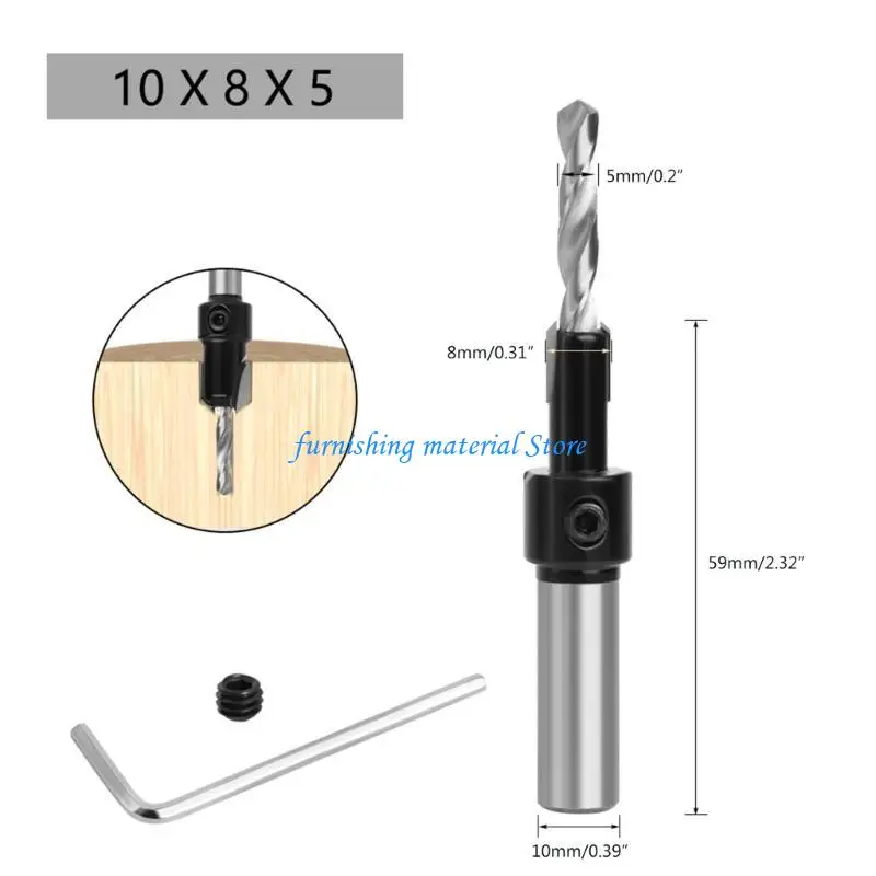 

Y5GD 8/10mm Drilling Holes Screw Drilling Milling Cutter Woodworking Tools
