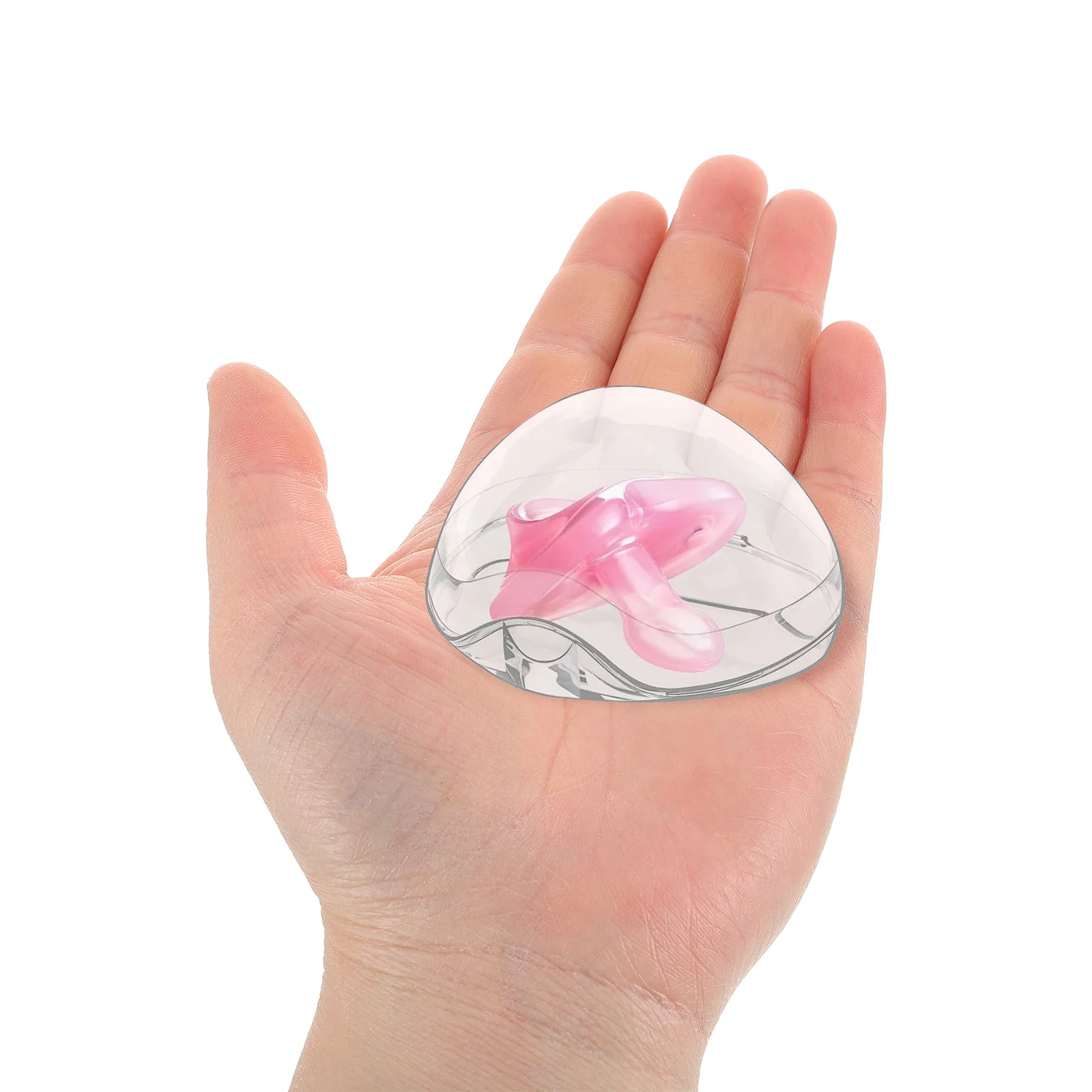 

6pcs Pacifier Storage Box Transparent Triangle Organizer Case Dustproof Portable Baby Soother Holder For Travel Nursery