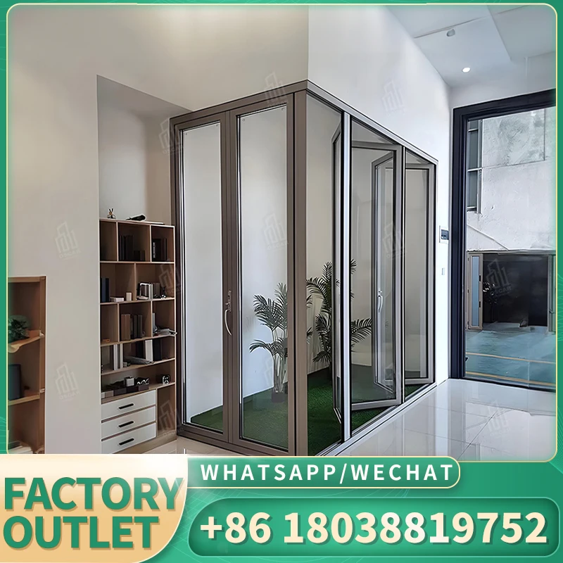 Exterior folding aluminium bifold patio sliding glass doors