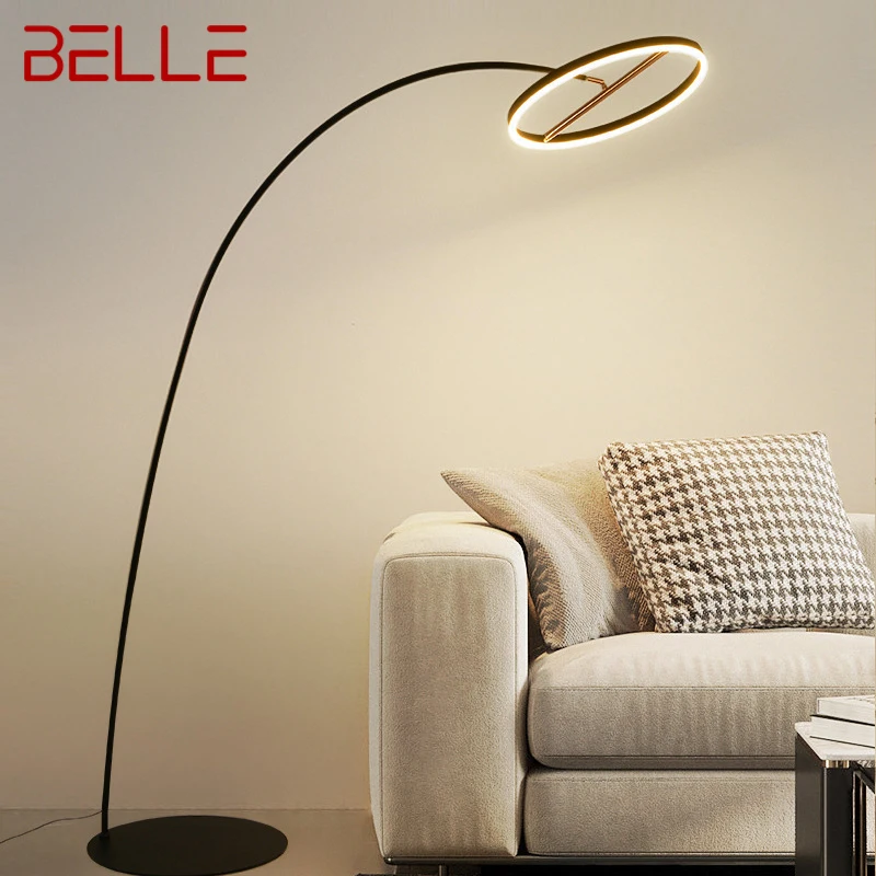 Belle โคมไฟตั้งพื้นตกปลาแบบนอร์ดิกห้องนั่งเล่นของครอบครัวทันสมัยข้างโซฟา LED ที่สร้างสรรค์ไฟยืนแบบเรียบง่าย